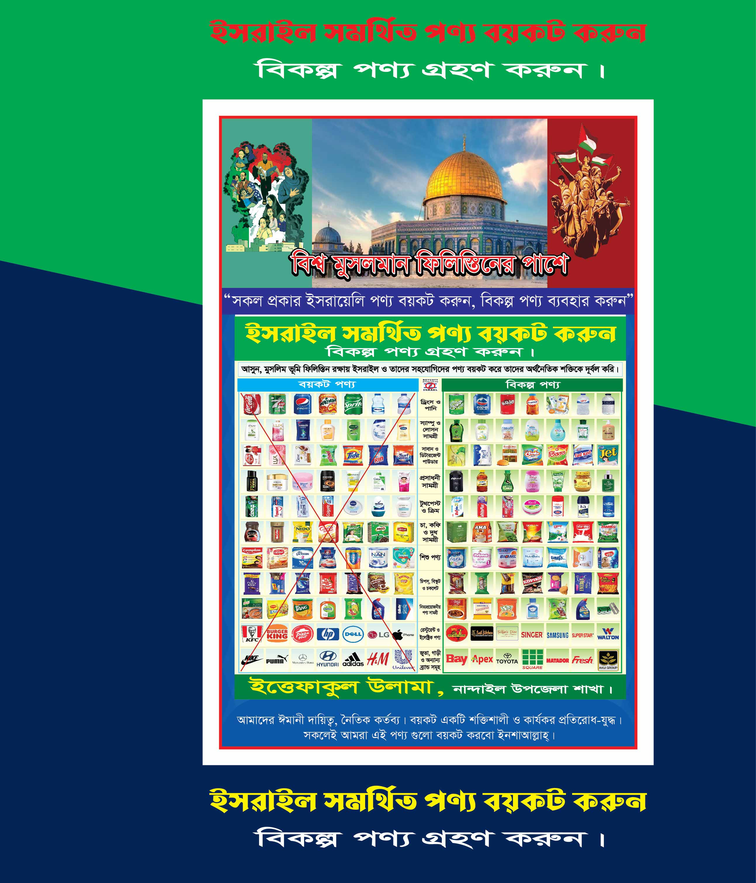 israel product boycott /ইসরাইলী পণ্য বয়কট ডিজাইন