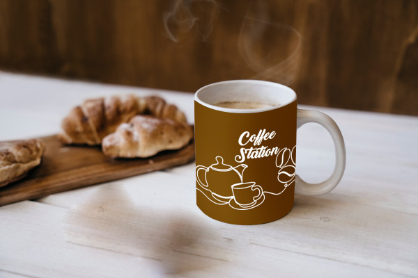Coffee Station কফি মগ ডিজাইন গ্রাফিক্স ডিজাইন ফাইল