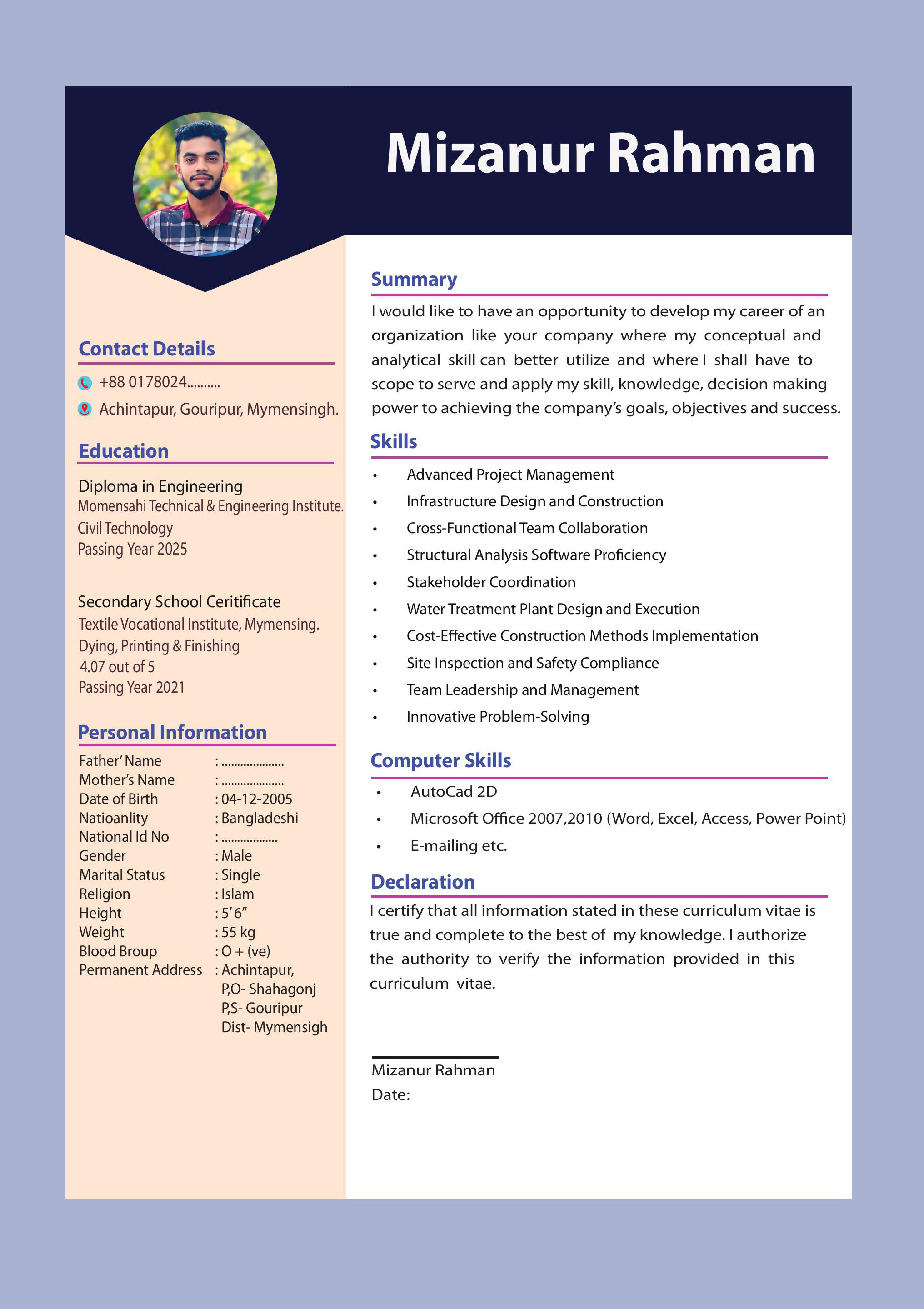 CV Design || সিভি ডিজাইন