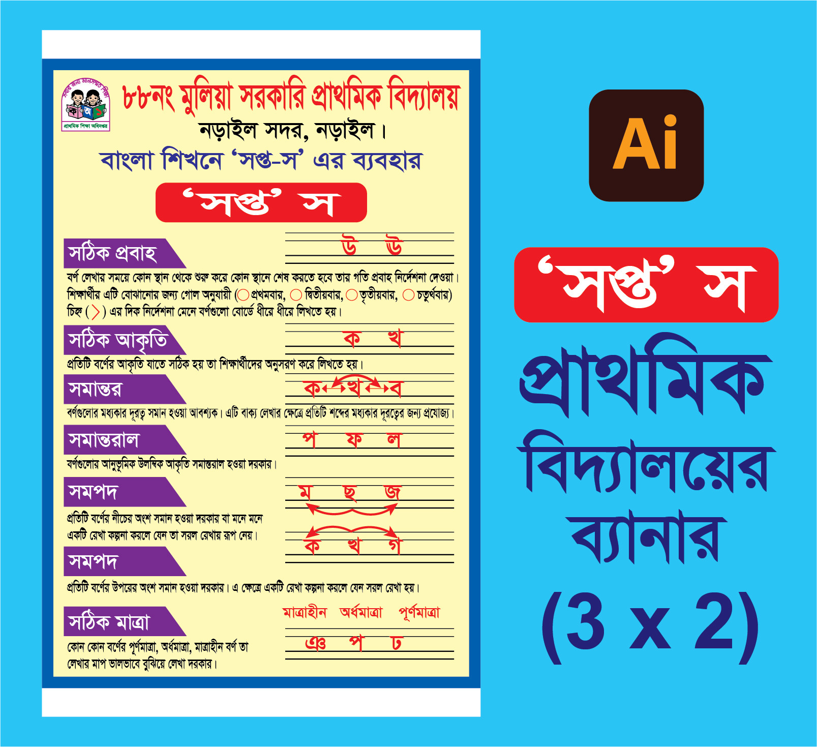 সপ্ত স প্রাথমিক বিদ্যালয়ের ব্যানার