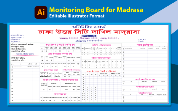 দাখিল মাদ্রাসার মনিটরিং বোর্ড ডিজাইন গ্রাফিক্স ডিজাইন ফাইল
