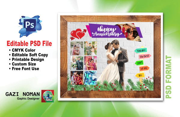 Marriage Anniversary Wishes Card গ্রাফিক্স ডিজাইন ফাইল