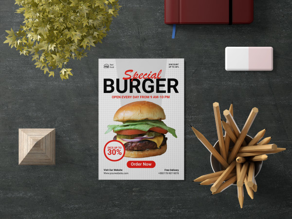 Restuarant's Fast Food Flyer Print Ready Design গ্রাফিক্স ডিজাইন ফাইল