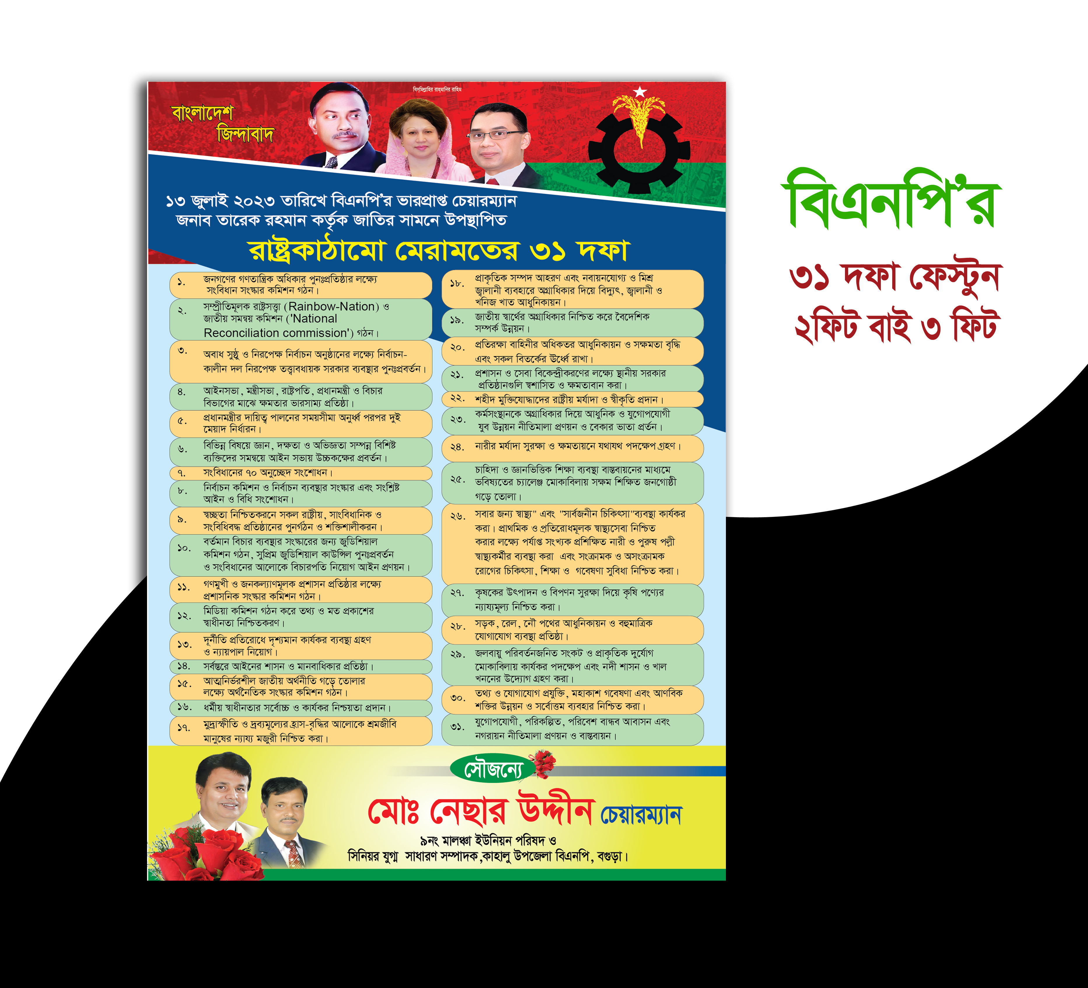 বিএনপির ৩১ দফা লিফলেট