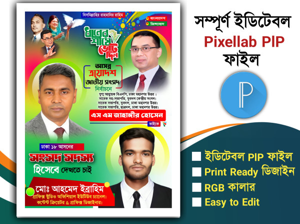 বিএনপি'র সংসদ সদস্য হিসেবে দেখতে চাই পোস্টার PlP File গ্রাফিক্স ডিজাইন ফাইল