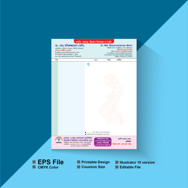 printable doctor pad design গ্রাফিক্স ডিজাইন ফাইল