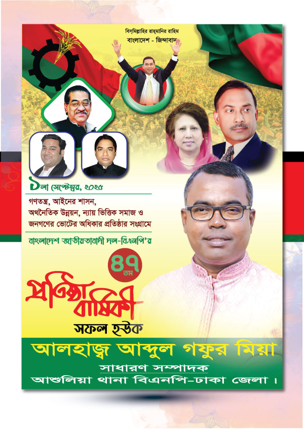 বিএনপি প্রতিষ্ঠা বার্ষিকী। BNP potista bashiki গ্রাফিক্স ডিজাইন ফাইল