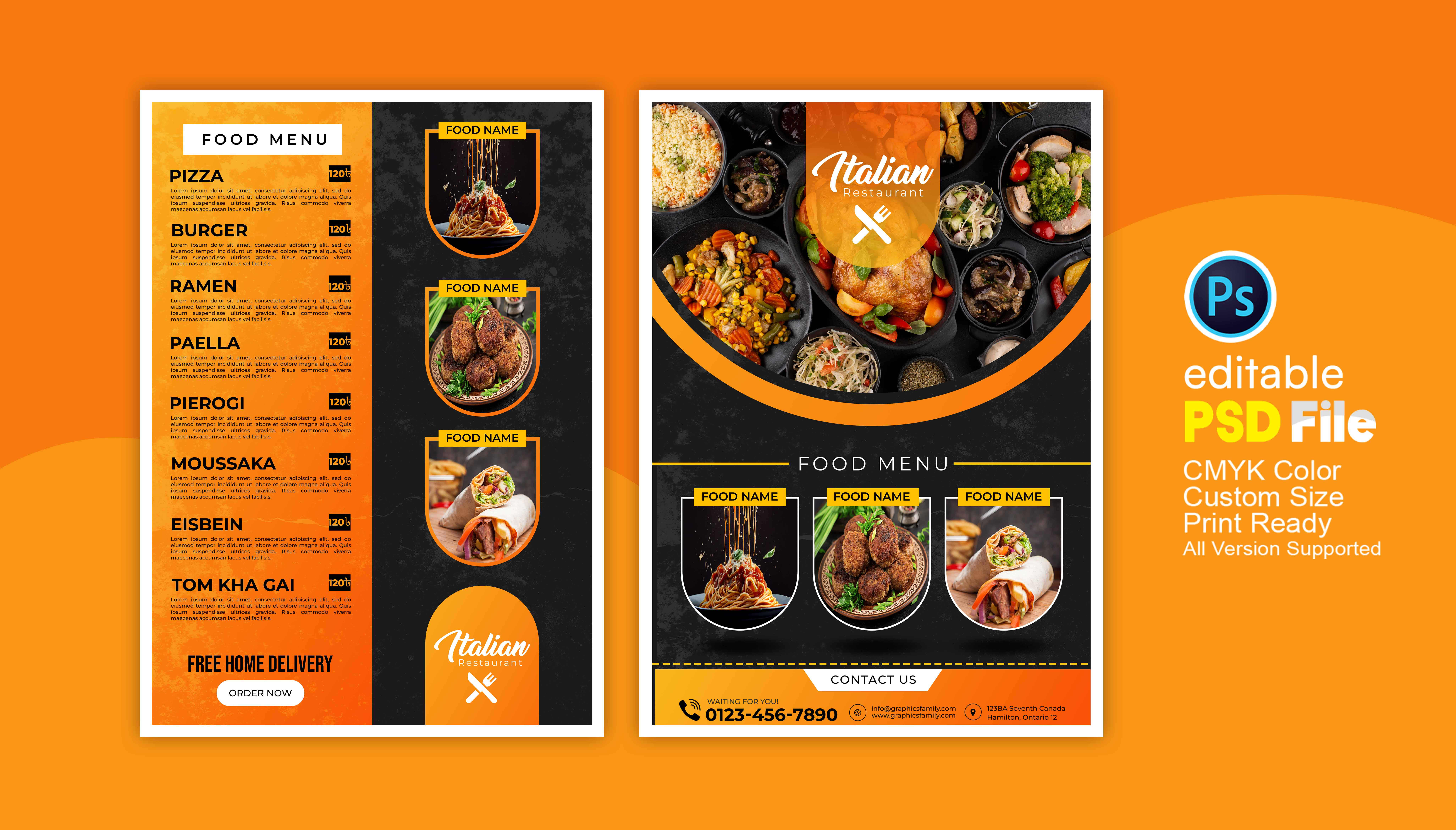 Restaurant Menu Design রেস্টুরেন্ট মেনু কার্ড ডিজাইন