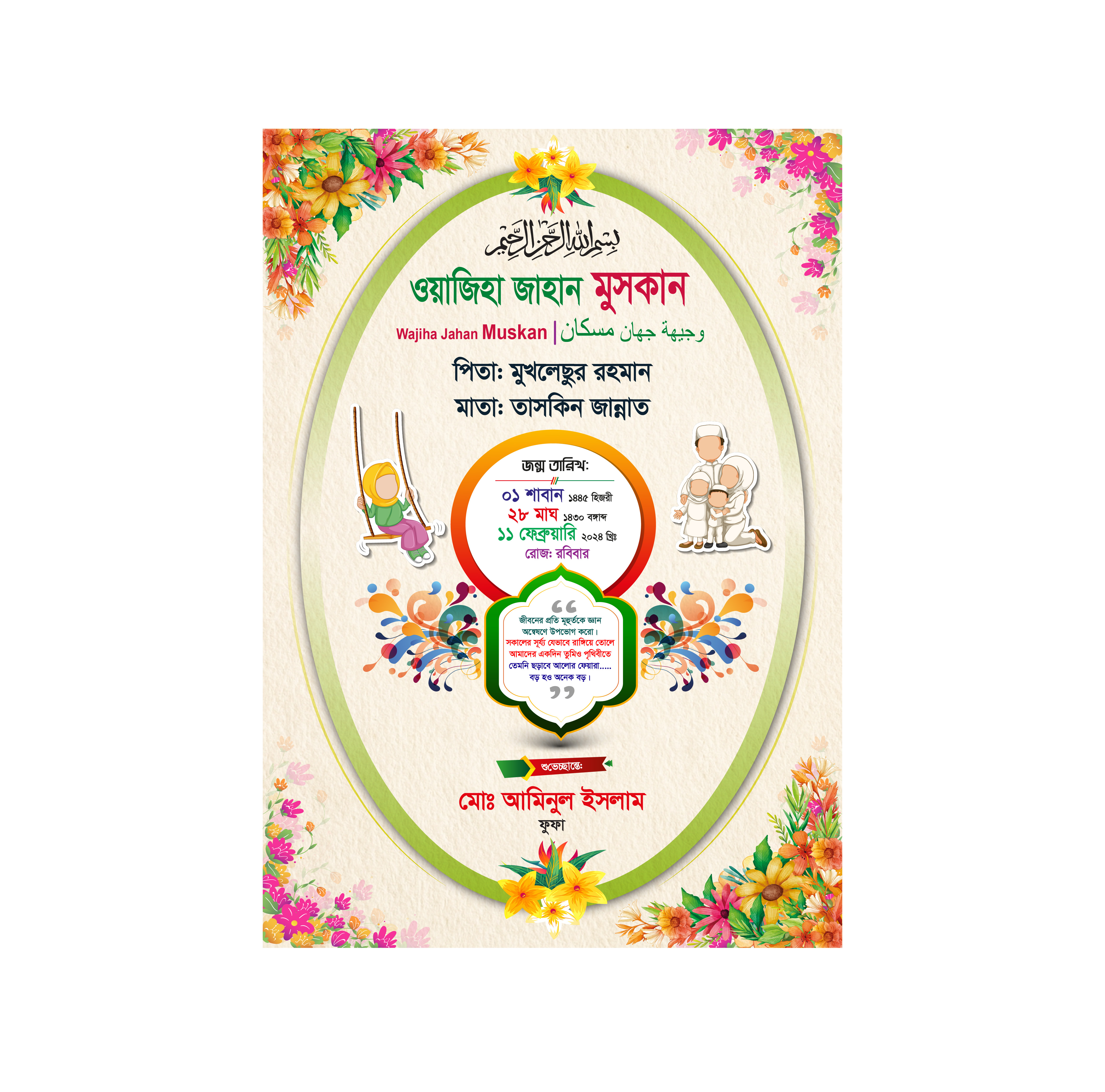 Jonmo Soronika জন্ম স্মরণিকা ডিজাইন