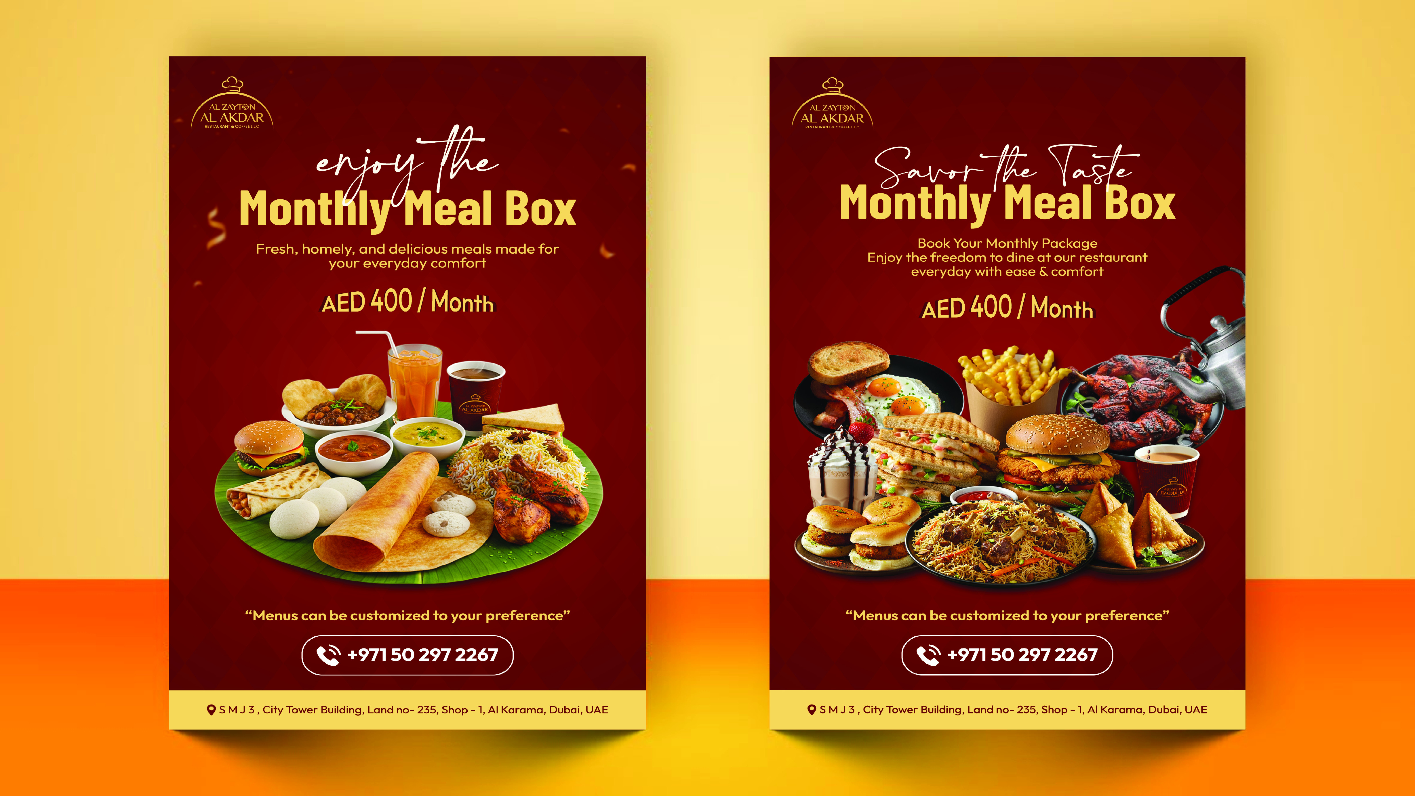 Monthly Meal Box Leaflet Design