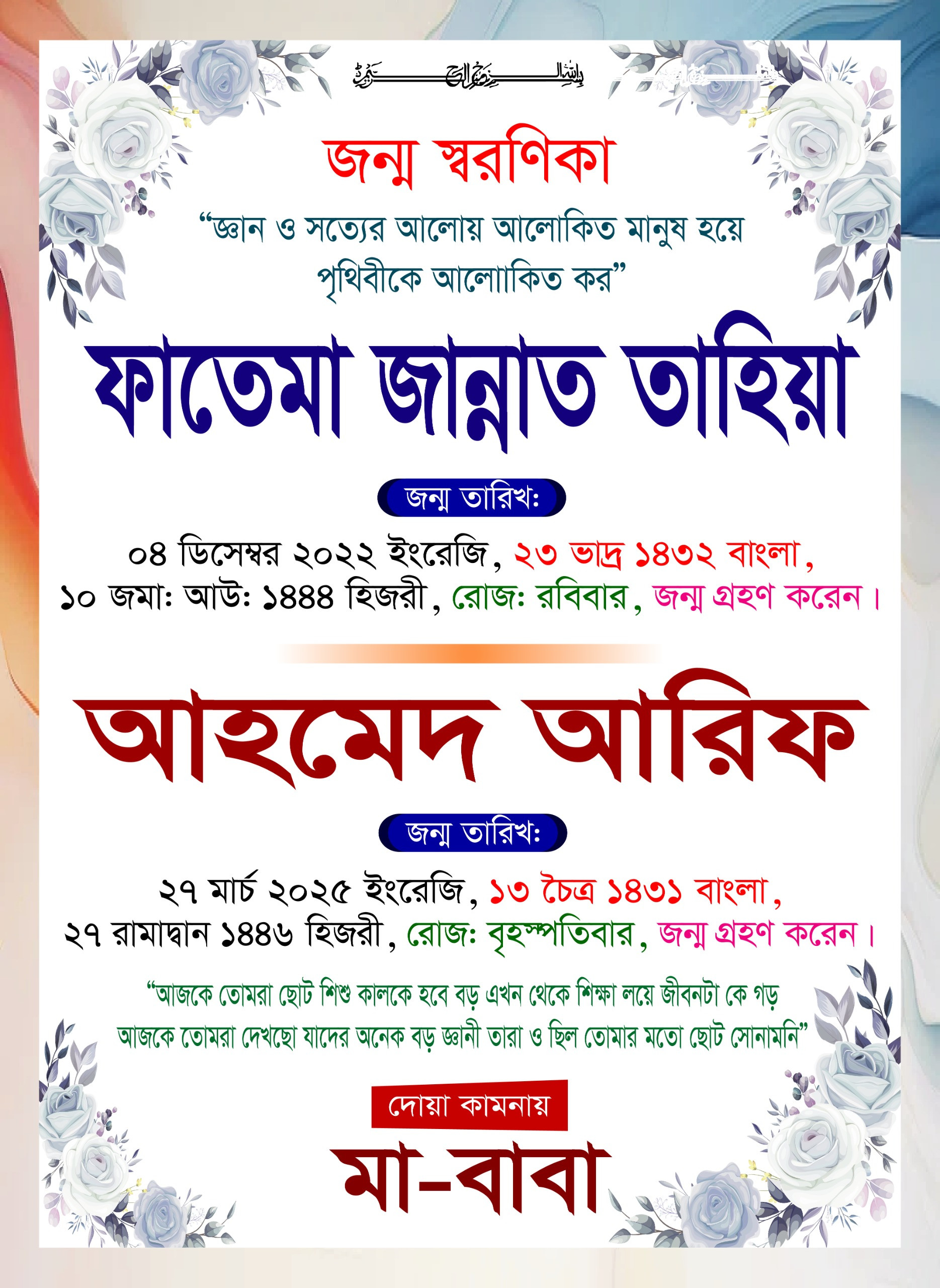 birthday soronika design জন্মদিনের স্মরণিকা ডিজাইন