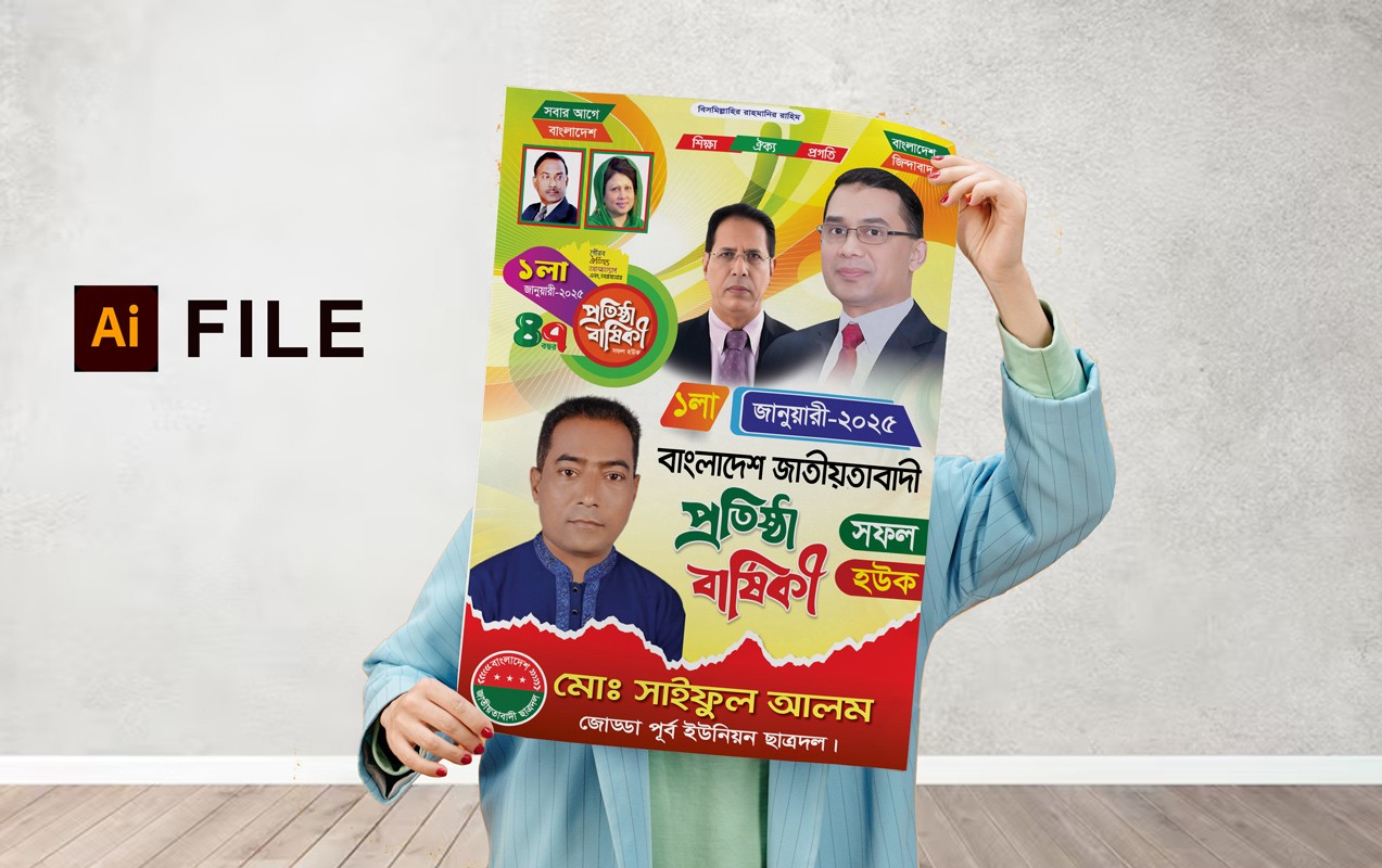ছাত্রদলের প্রতিষ্ঠা বার্ষিকী পোস্টার ডিজাইন