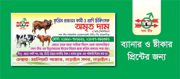 লাল তীর লাইভস্টক । প্রাণি চিকিৎসক ব্যানার গ্রাফিক্স ডিজাইন ফাইল