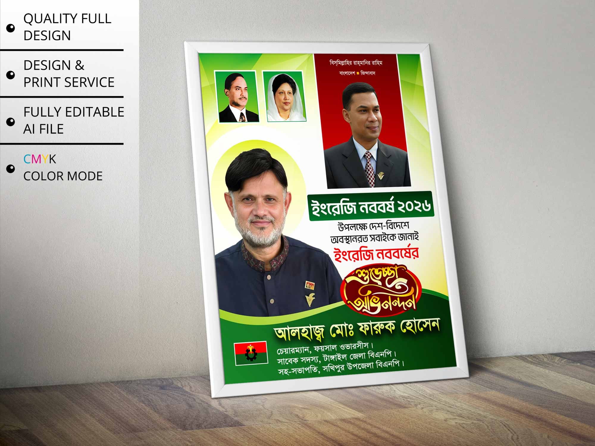 Happy New Year Poster Design | নতুন বছরের শুভেচ্ছা পোস্টার