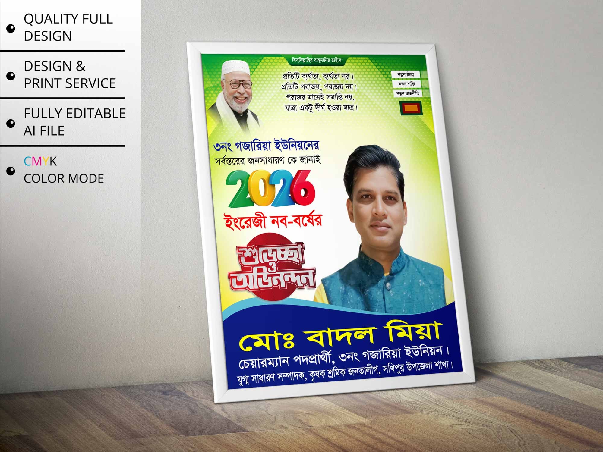 Happy New Year Poster Design | নতুন বছরের শুভেচ্ছা পোস্টার