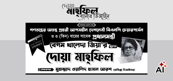 দোয়া মাহফিল বেগম খালেদা জিয়া গ্রাফিক্স ডিজাইন ফাইল