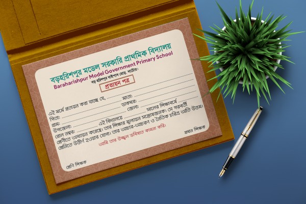স্কুলের প্রত্যয়ন পত্র ডিজাইন PLP File গ্রাফিক্স ডিজাইন ফাইল