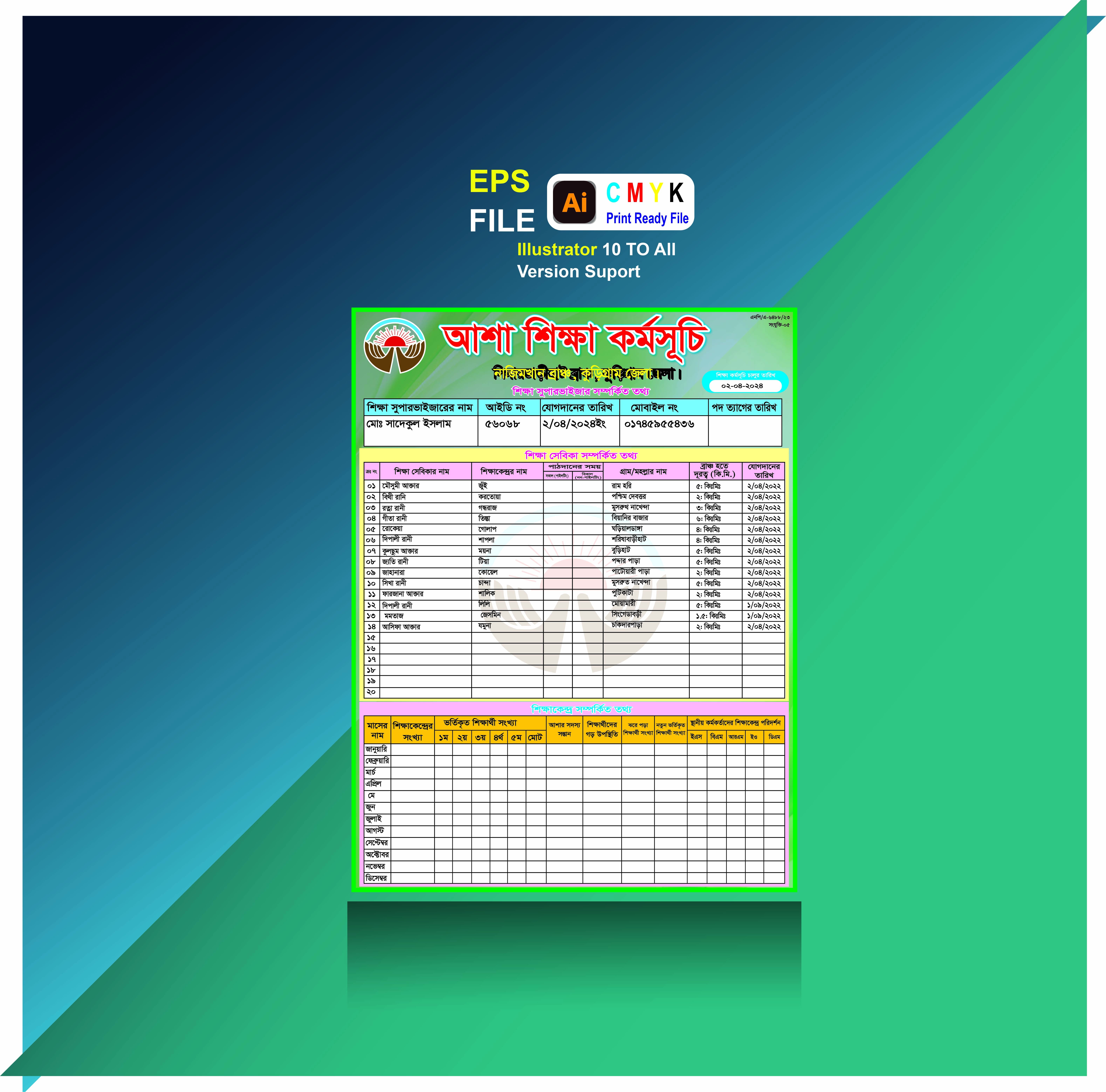 আশা শিক্ষা কর্মসূচি চার্টন ডিজাইন