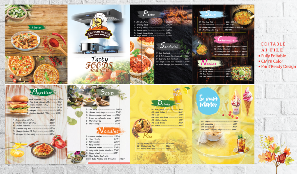 Food Menu Card Design গ্রাফিক্স ডিজাইন ফাইল