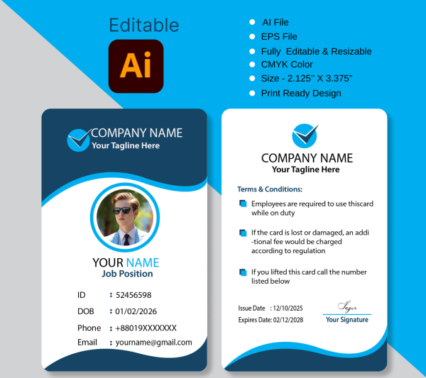 Corporate ID Card গ্রাফিক্স ডিজাইন ফাইল