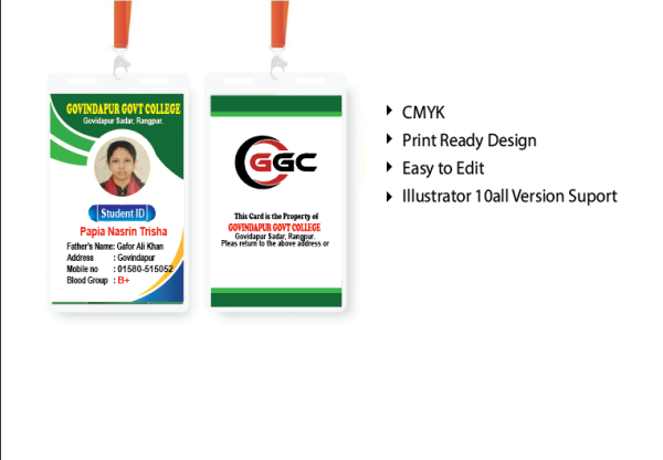 ID Card Design Student গ্রাফিক্স ডিজাইন ফাইল