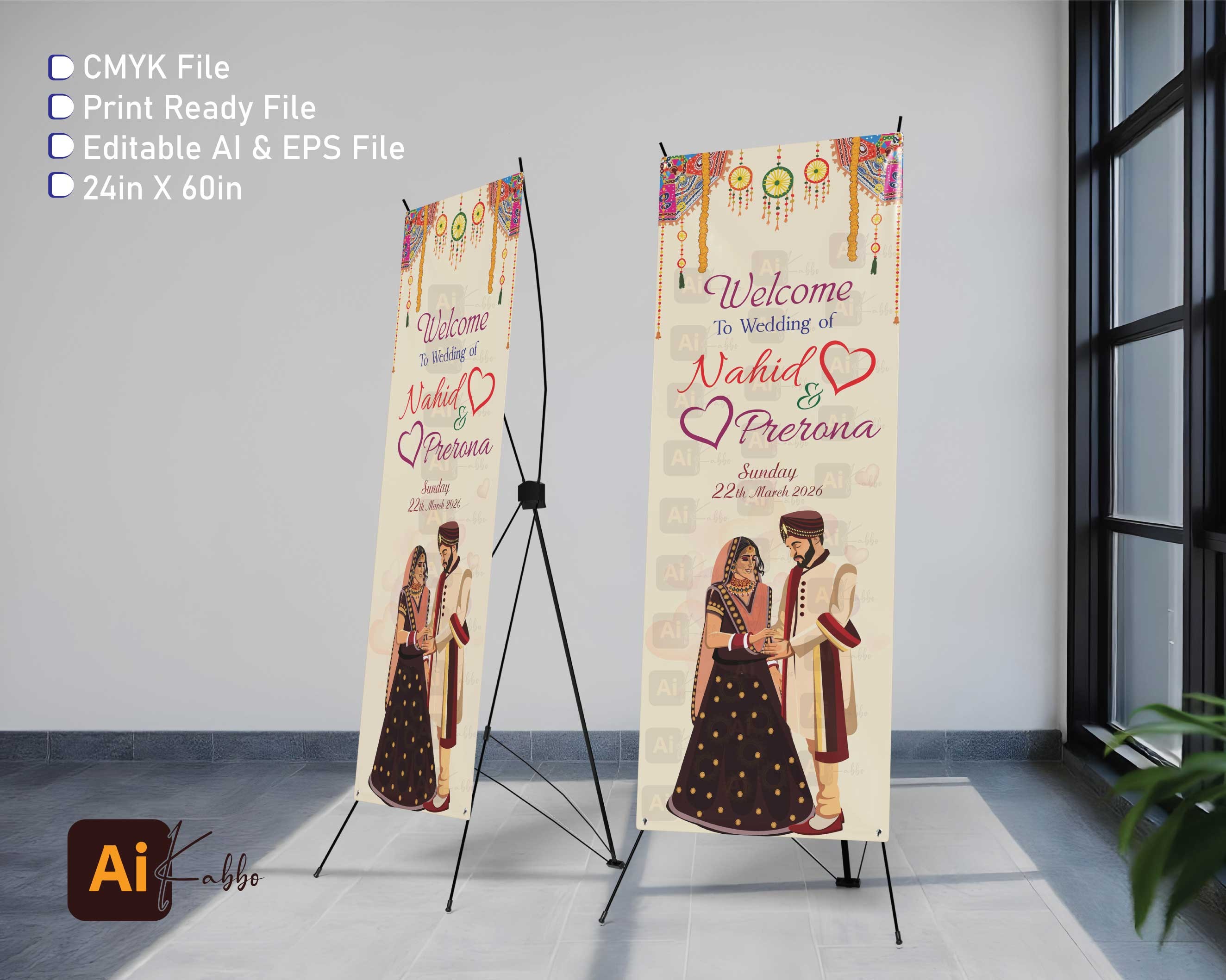 Wedding Ceremony X Banner/বিবাহ এর এক্স ব্যানার ডিজাইন