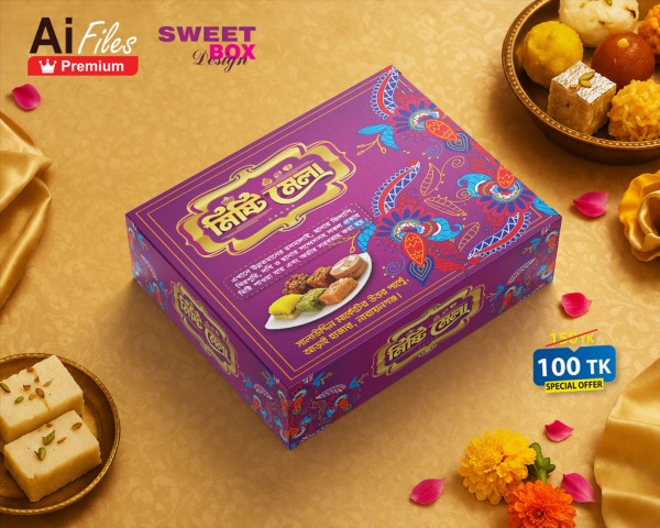 মিষ্টি মেলা/বাংলা মিষ্টি কার্টুন ডিজাইন Sweet Box Design গ্রাফিক্স ডিজাইন ফাইল