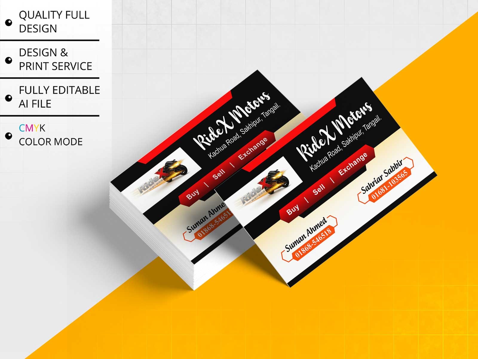 Motorcycle Showroom Card । মোটরসাইকেল শোরুম কার্ড ডিজাইন