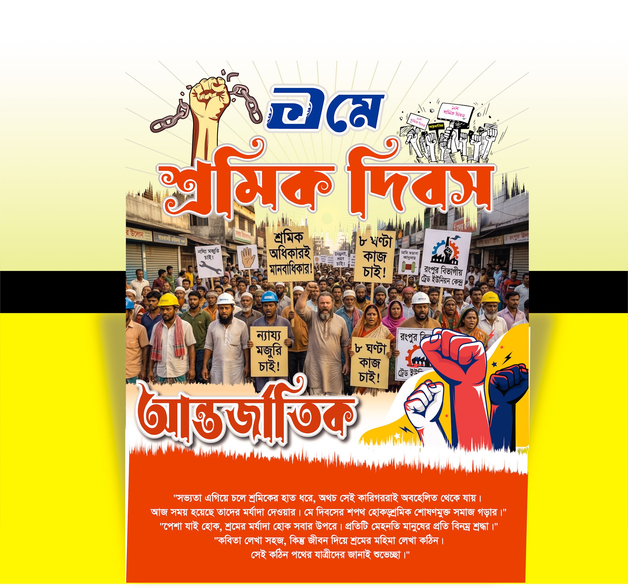 ১ মে আন্তর্জাতিক শ্রমিক দিবস পোষ্টার ডিজাইন