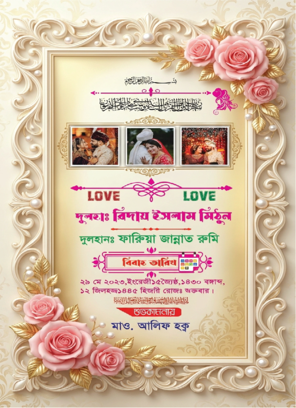 বিবাহ স্মরণিকা ডিজাইন গ্রাফিক্স ডিজাইন ফাইল