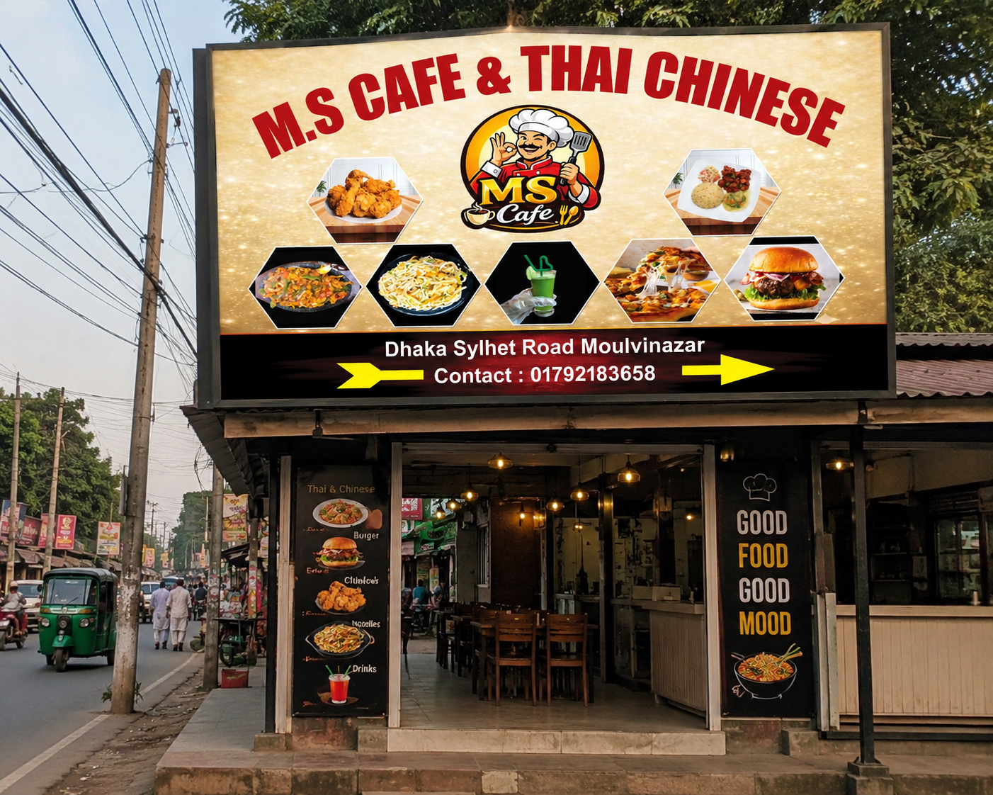 Cafe Banner Stand Signboard Cafe Billboard
