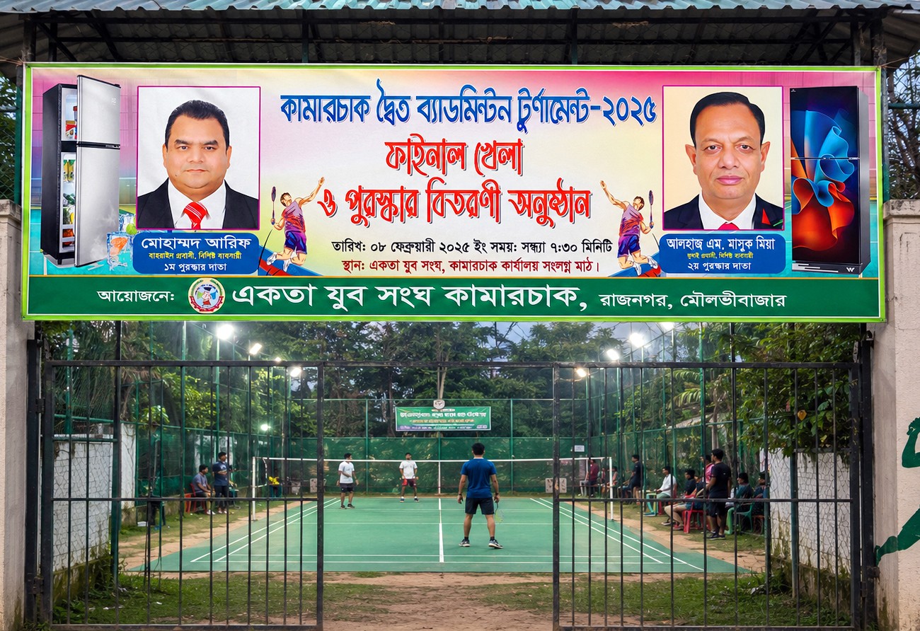 Professional Badminton Tournament Event Banner Design