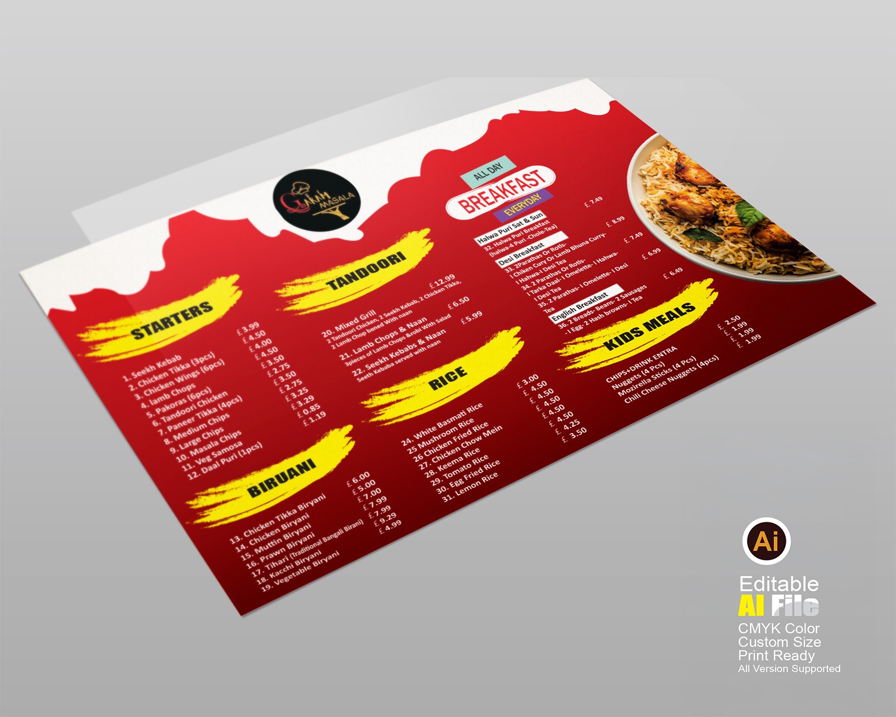 restaurants menu cad design