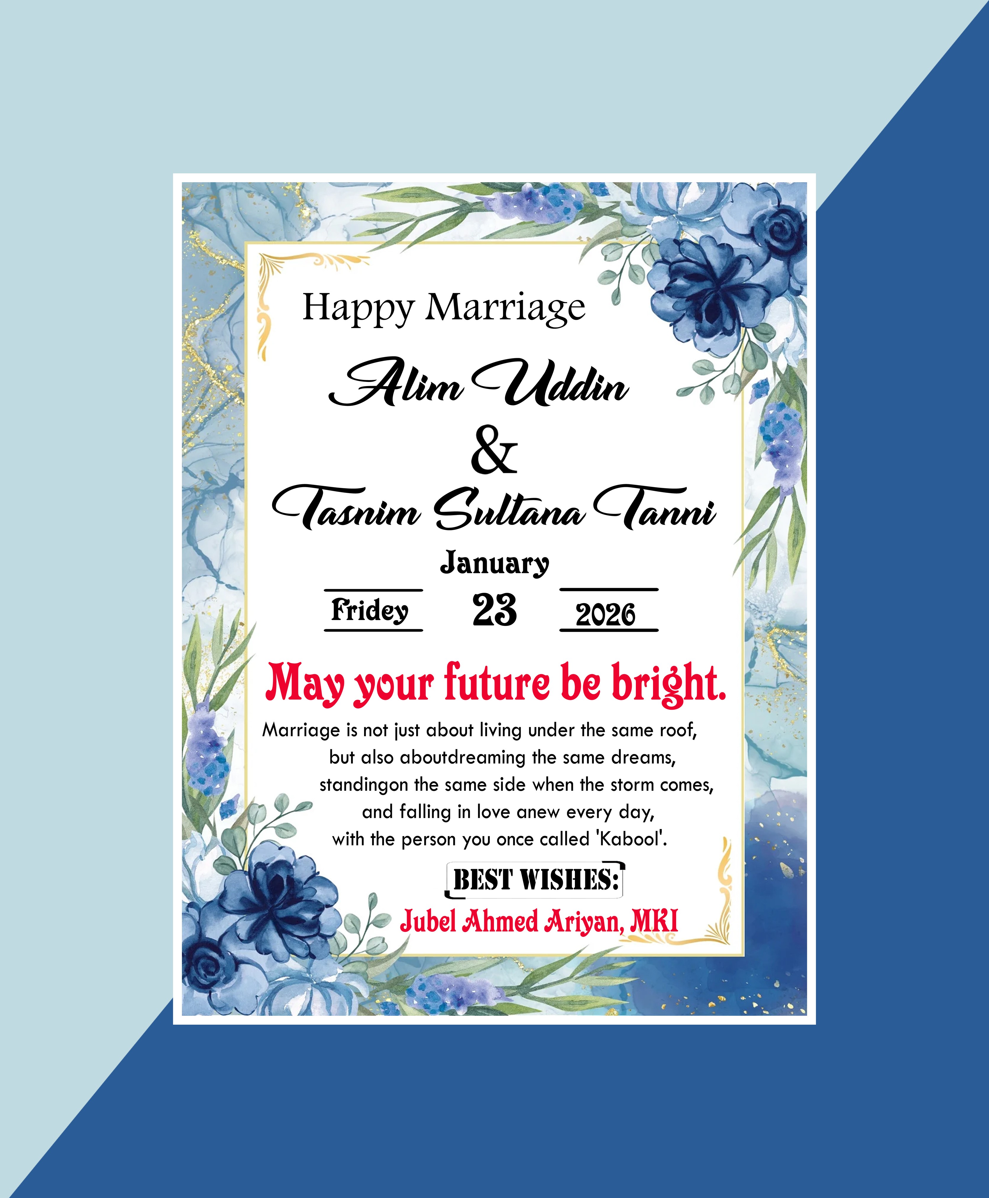 Marriage Memorial Design