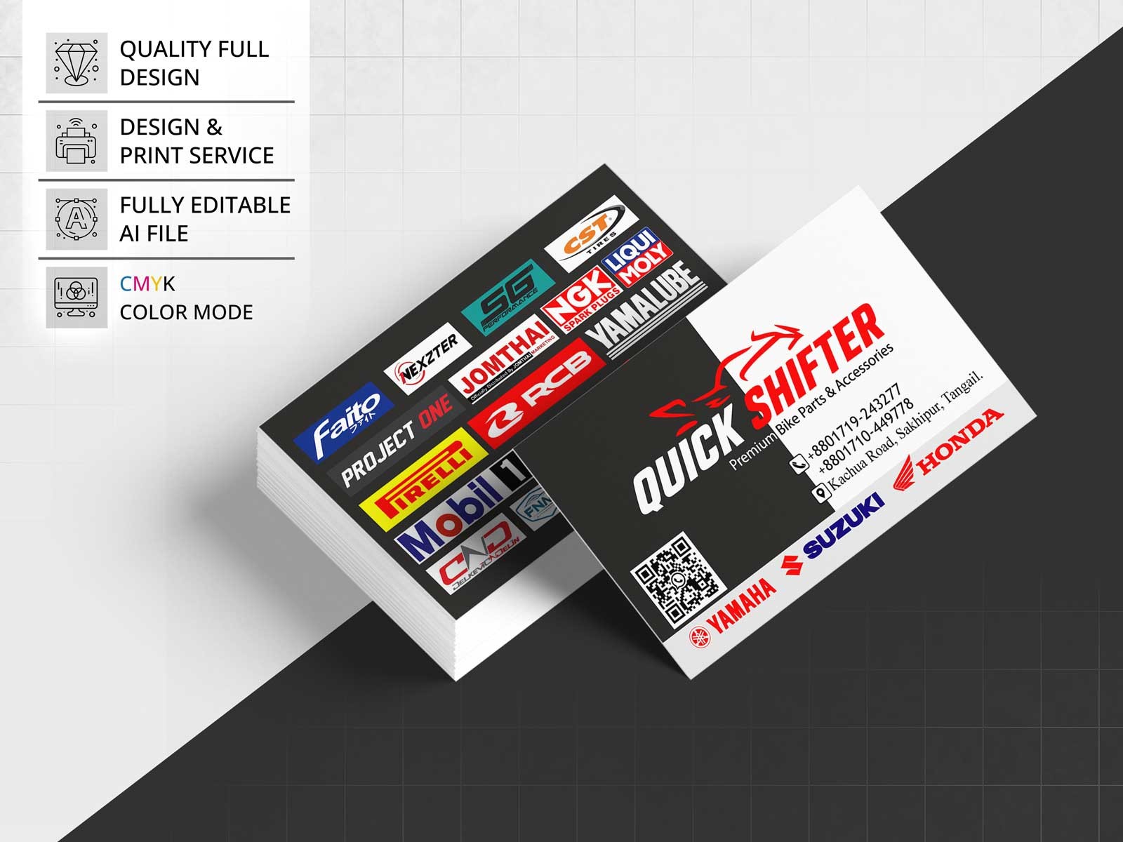 Quick Shifter Business Card Design । ভিজিটিং কার্ড ডিজাইন