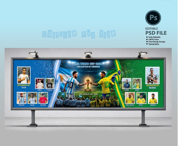 Argentina-Brazil Banner Design গ্রাফিক্স ডিজাইন ফাইল