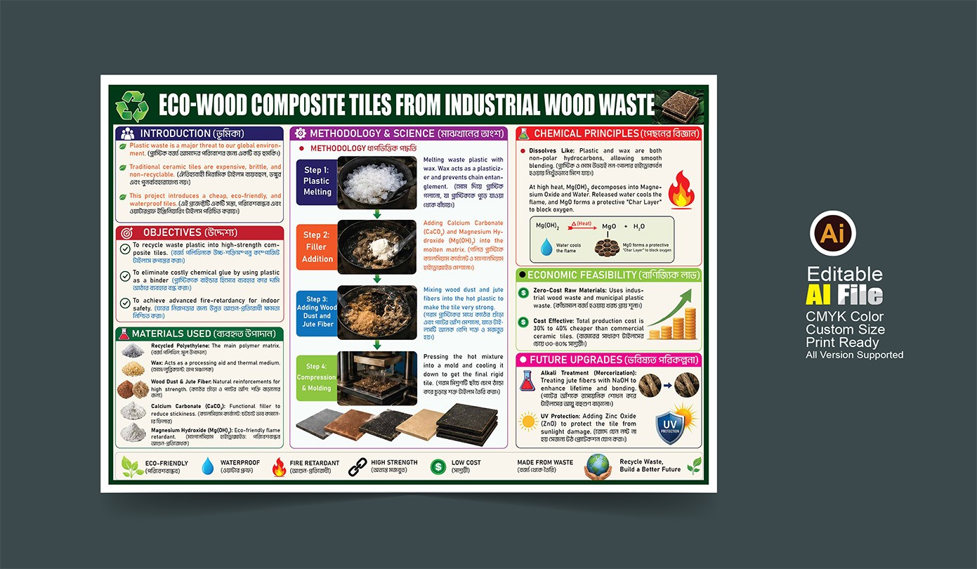Eco-Wood Composite Tiles Project Poster