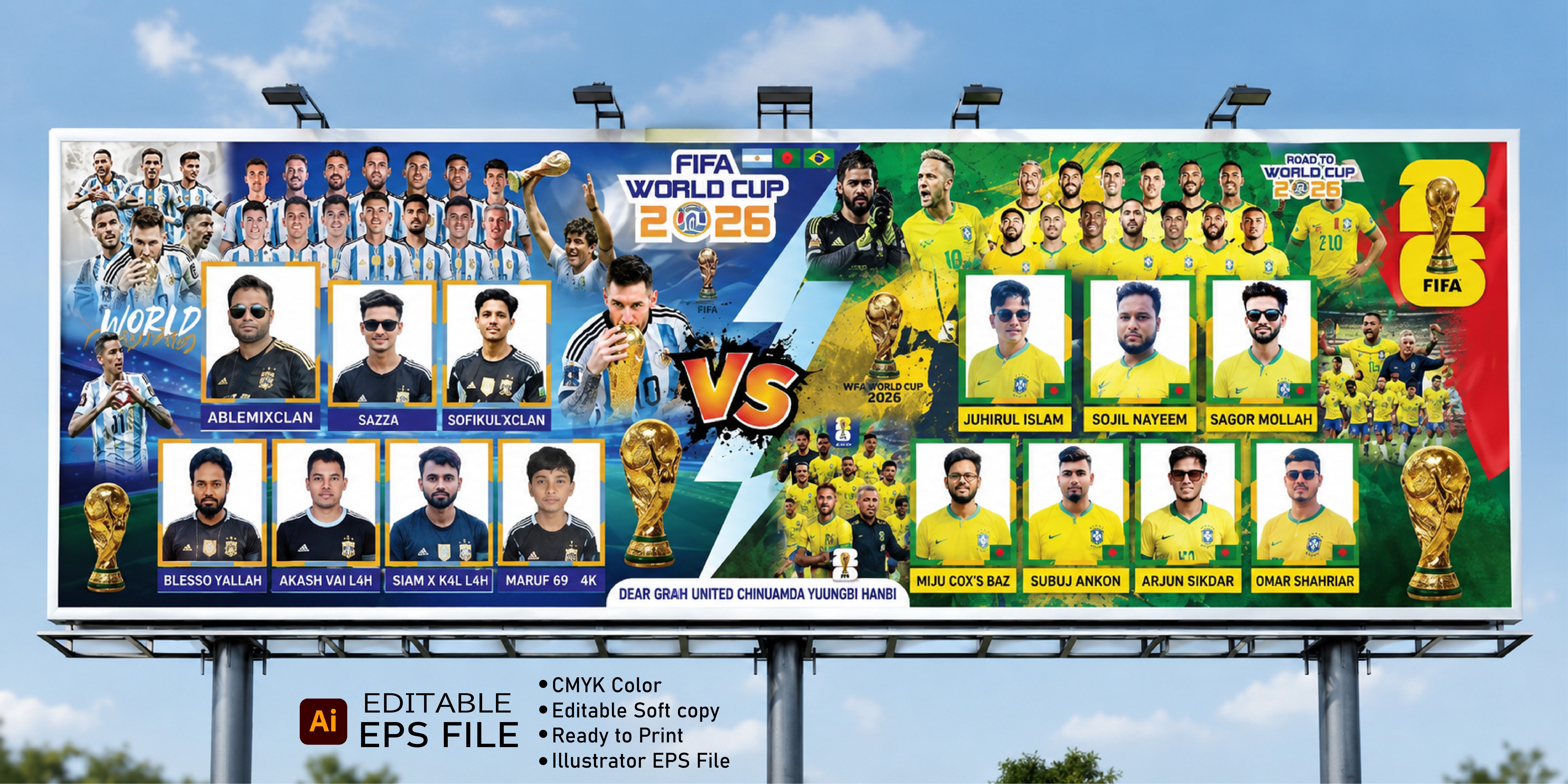 আর্জেন্টিনা ব্রাজিল ব্যানার , Argentina VS Brazil banner