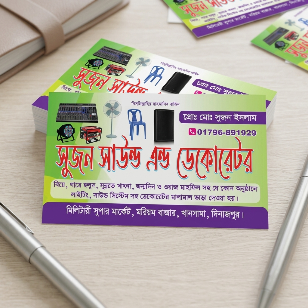 Sound and Decorator Business Card Design