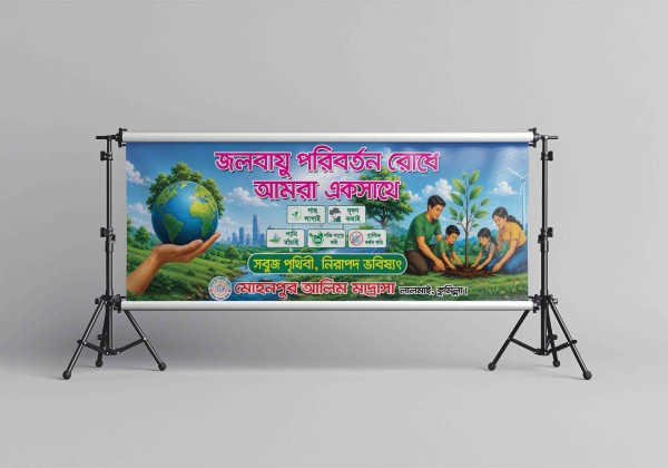 জলবায়ু পরিবর্তন রোধের ব্যানার গ্রাফিক্স ডিজাইন ফাইল