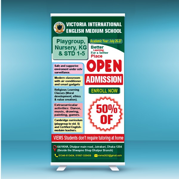 Modern School Admission X-Banner Design