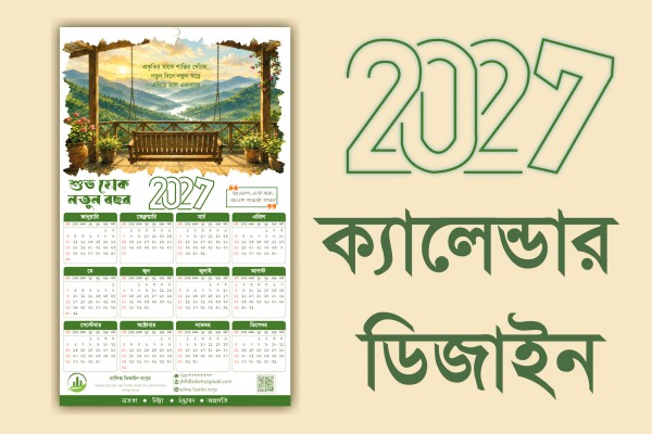 2027 সালের ক্যালেন্ডার ডিজাইন গ্রাফিক্স ডিজাইন ফাইল