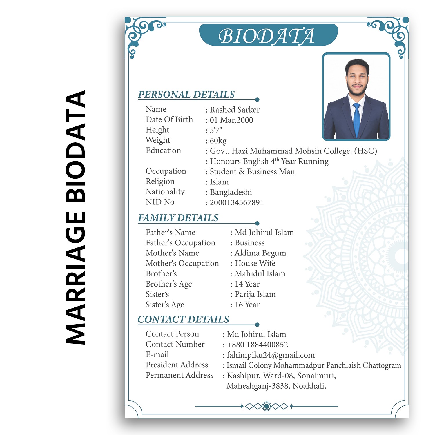 Marriage CV  Marriage Biodata