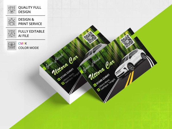 Rent A Car Business Card Design গাড়ির ভিজিটিং কার্ড ডিজাইন গ্রাফিক্স ডিজাইন ফাইল