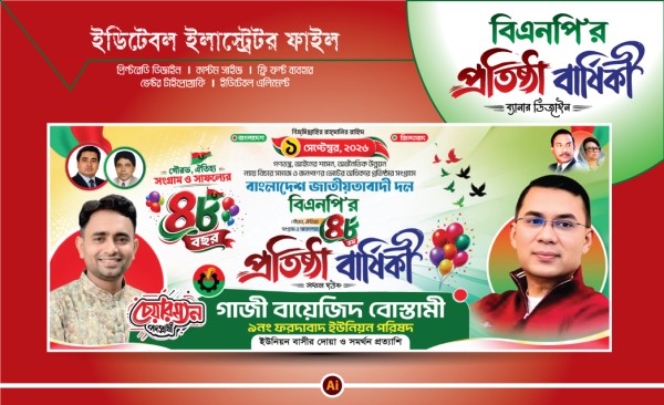 বিএনপির প্রতিষ্ঠা বার্ষিকী ব্যানার ডিজাইন । BNP Banner গ্রাফিক্স ডিজাইন ফাইল