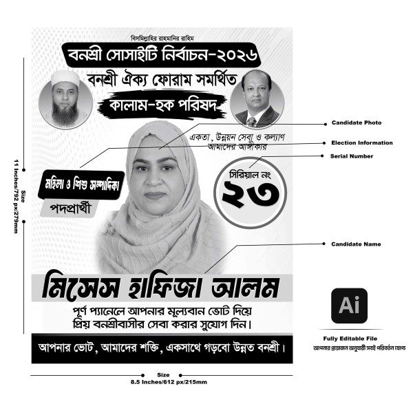 Society Election Poster Design  Election Campaign Poster গ্রাফিক্স ডিজাইন ফাইল