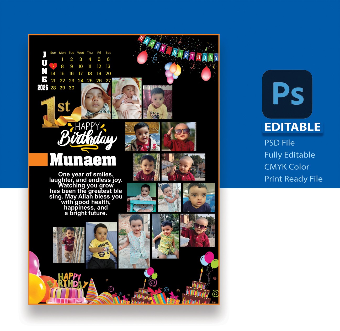 Customised Birthday Gift photo frame design