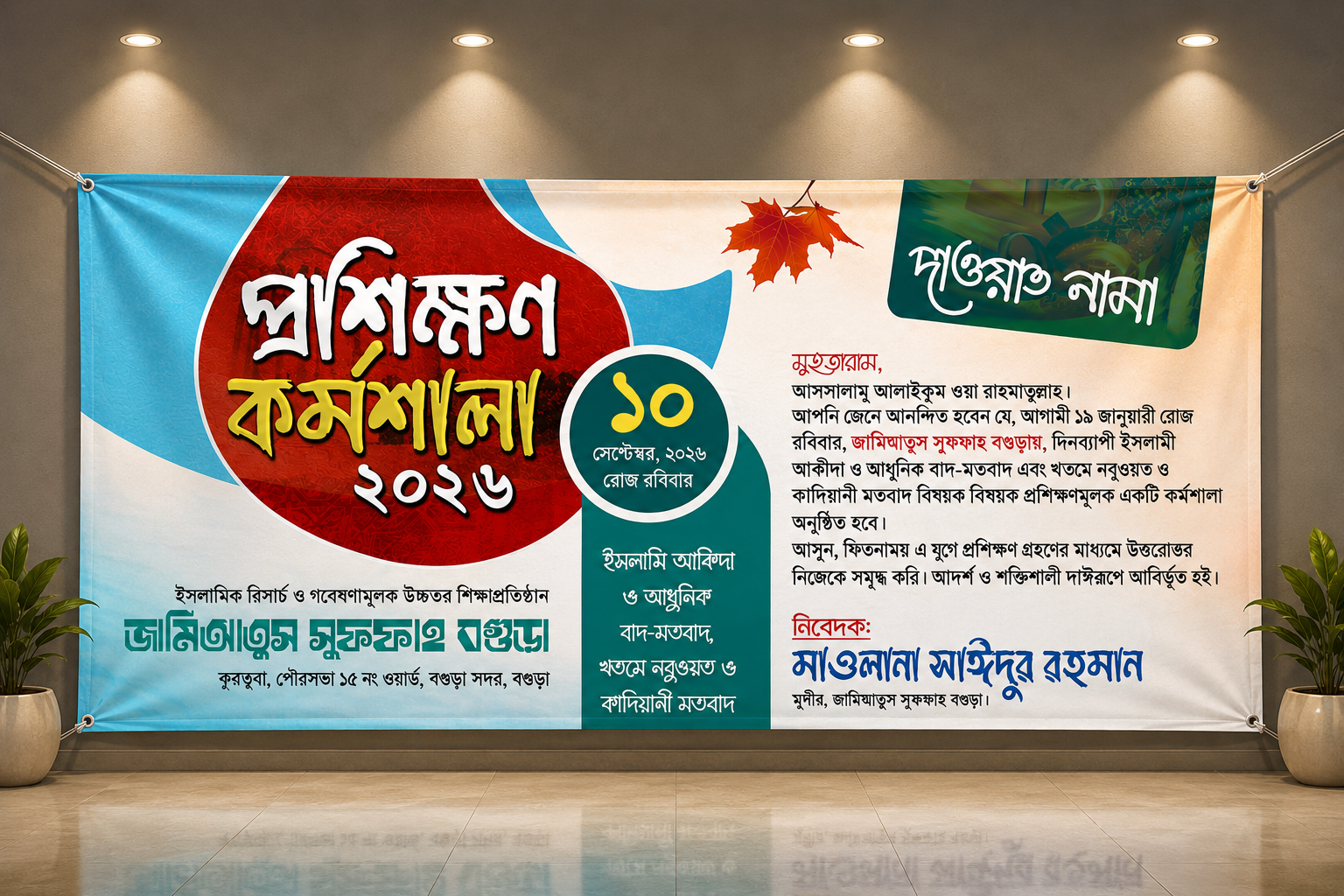 প্রশিক্ষণ কর্মশালা ব্যানার ডিজাইন PLP ফাইল