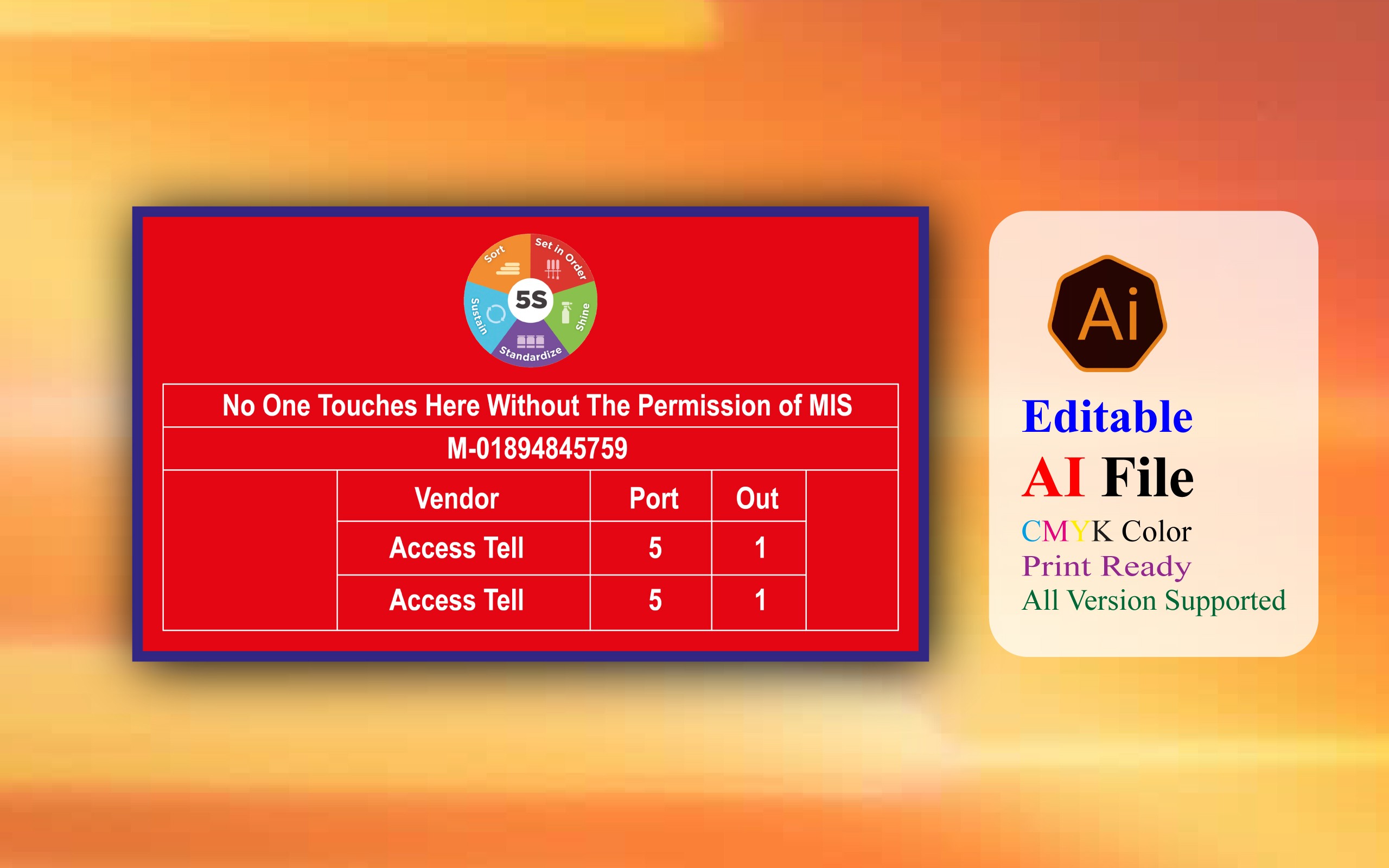 প্রফেশনাল 5S এবং MIS নোটিশ বোর্ড ব্যানার ডিজাইন