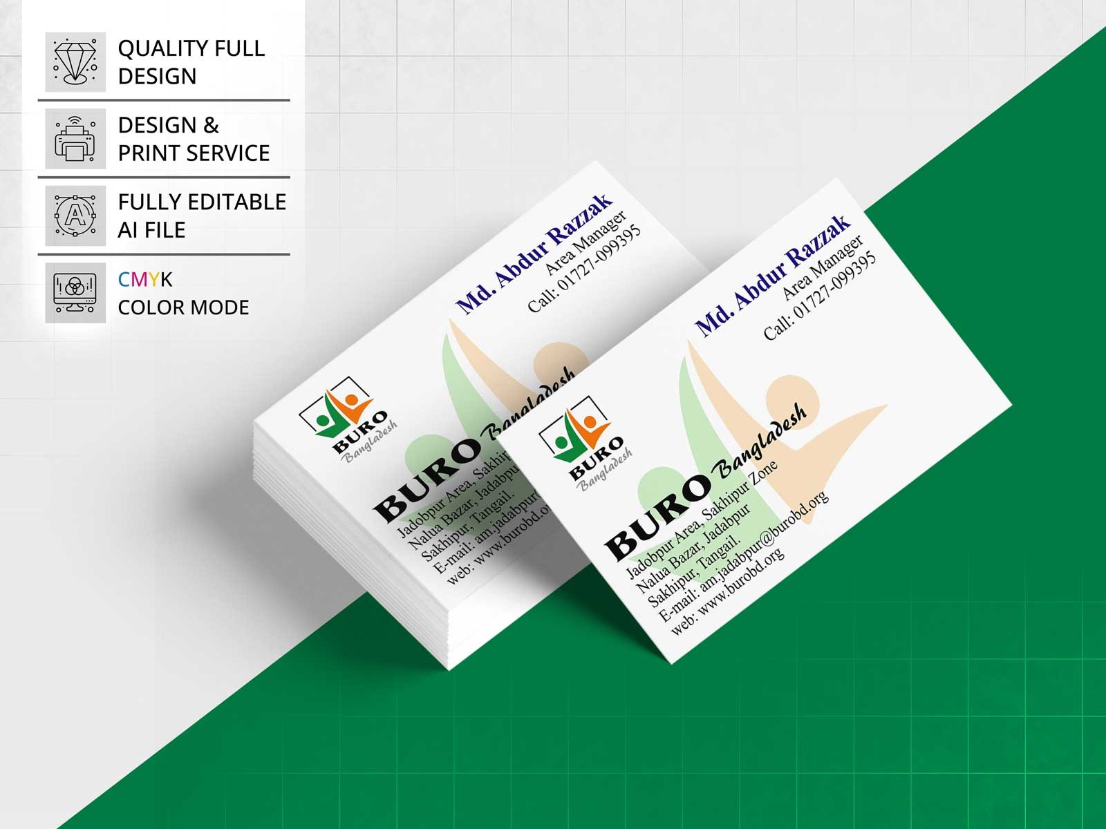 Buro Bangladesh Visiting Card Design । ভিজিটিং কার্ড ডিজাইন